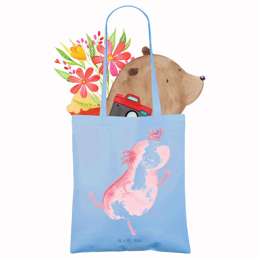 Tragetasche Axolotl Tanzen Beuteltasche, Beutel, Einkaufstasche, Jutebeutel, Stoffbeutel, Tasche, Shopper, Umhängetasche, Strandtasche, Schultertasche, Stofftasche, Tragetasche, Badetasche, Jutetasche, Einkaufstüte, Laptoptasche, Axolotl, Molch, Axolot, Schwanzlurch, Lurch, Lurche, Dachschaden, Sterne, verrückt, Freundin, beste Freundin