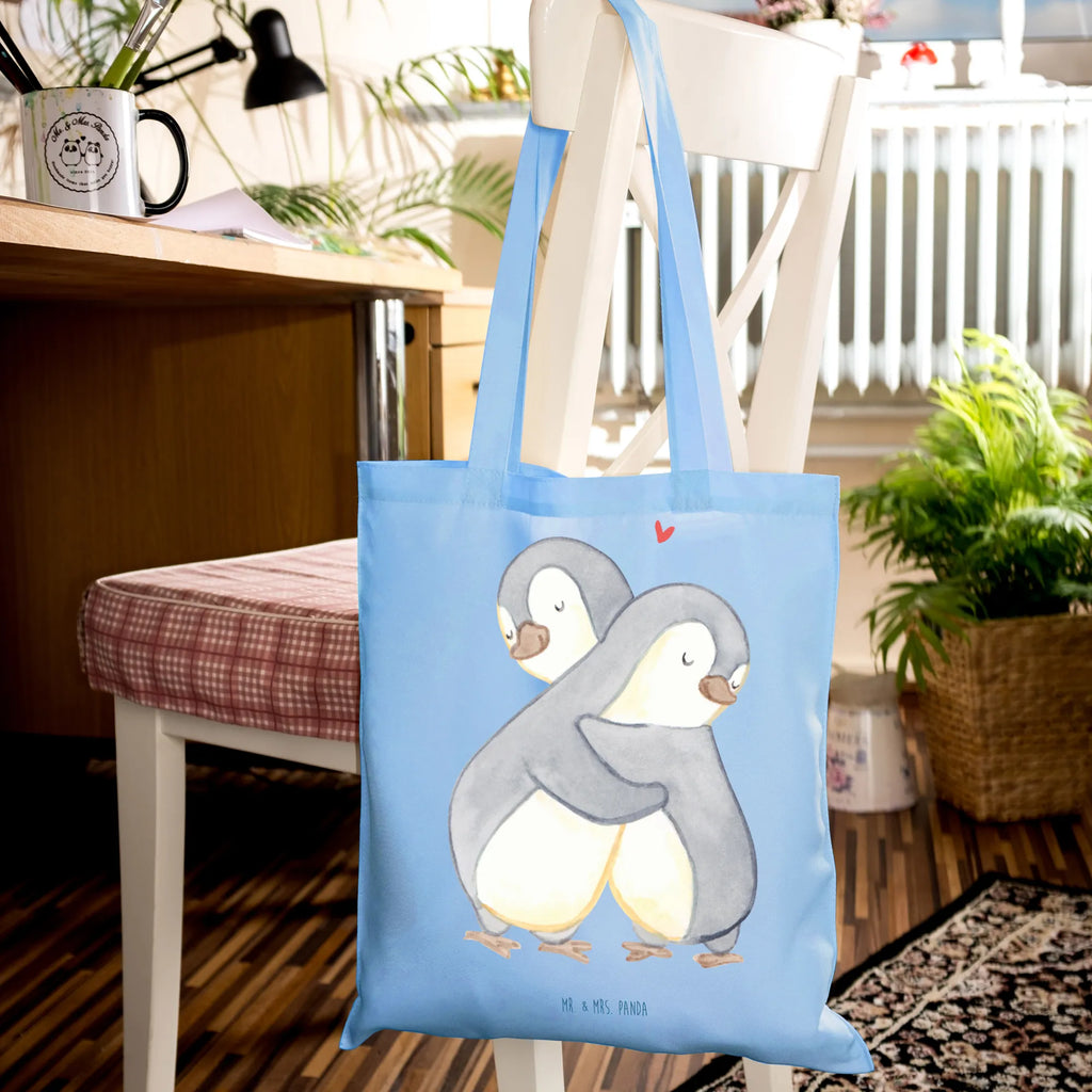 Tragetasche Pinguine Kuscheln Beuteltasche, Beutel, Einkaufstasche, Jutebeutel, Stoffbeutel, Tasche, Shopper, Umhängetasche, Strandtasche, Schultertasche, Stofftasche, Tragetasche, Badetasche, Jutetasche, Einkaufstüte, Laptoptasche, Liebe, Partner, Freund, Freundin, Ehemann, Ehefrau, Heiraten, Verlobung, Heiratsantrag, Liebesgeschenk, Jahrestag, Hocheitstag, Valentinstag, Geschenk für Frauen, Hochzeitstag, Mitbringsel, Geschenk für Freundin, Geschenk für Partner, Liebesbeweis, für Männer, für Ehemann