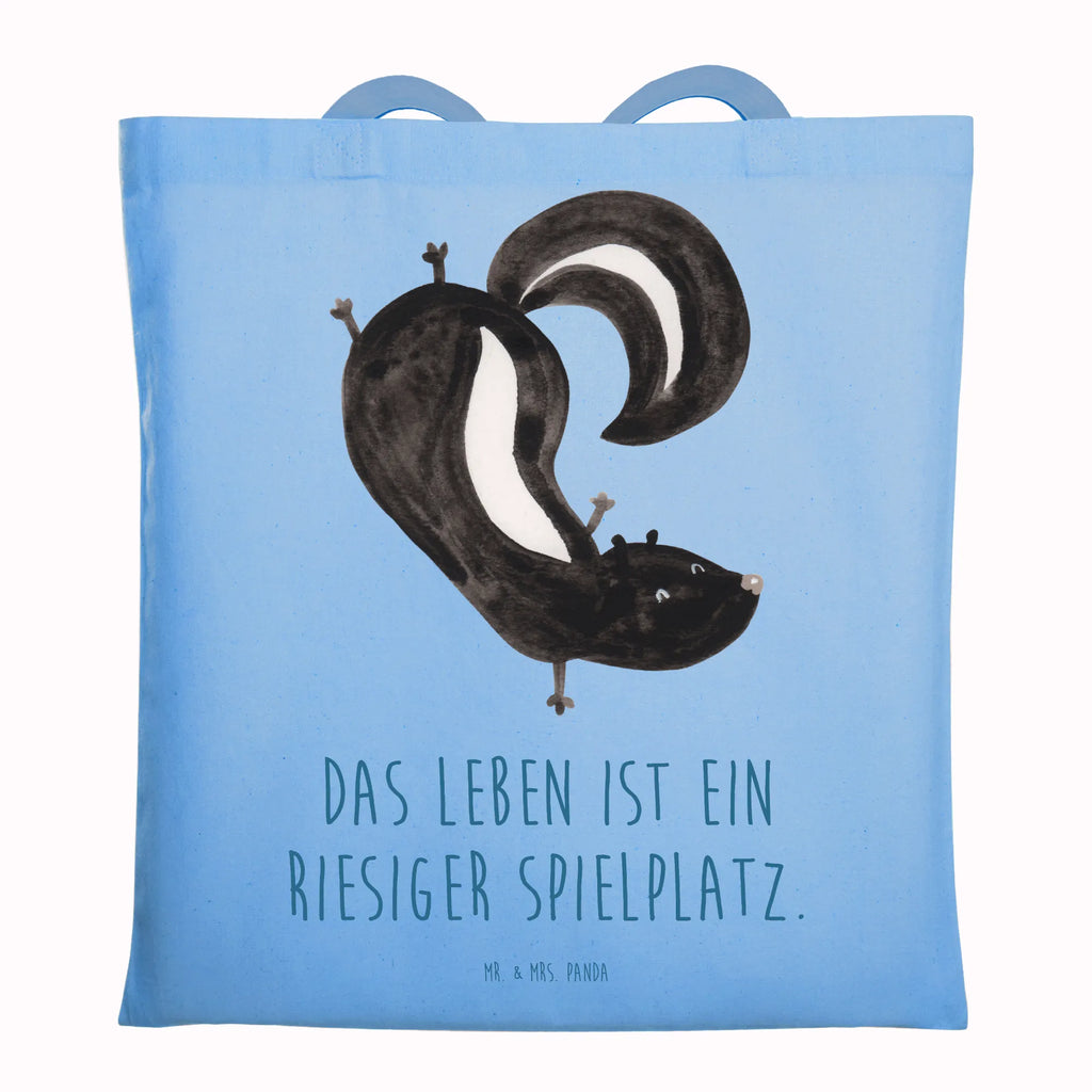 Tragetasche Stinktier Handstand Beuteltasche, Beutel, Einkaufstasche, Jutebeutel, Stoffbeutel, Tasche, Shopper, Umhängetasche, Strandtasche, Schultertasche, Stofftasche, Tragetasche, Badetasche, Jutetasche, Einkaufstüte, Laptoptasche, Stinktier, Skunk, Wildtier, Raubtier, Stinker, Stinki, Spielplatz, verpielt, Kind