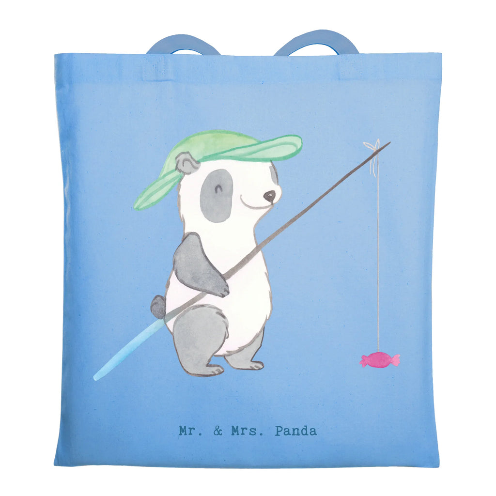 Tragetasche Panda Angeln Beuteltasche, Beutel, Einkaufstasche, Jutebeutel, Stoffbeutel, Tasche, Shopper, Umhängetasche, Strandtasche, Schultertasche, Stofftasche, Tragetasche, Badetasche, Jutetasche, Einkaufstüte, Laptoptasche, Geschenk, Sport, Sportart, Hobby, Schenken, Danke, Dankeschön, Auszeichnung, Gewinn, Sportler, angeln, Angelsport, Angelverein, Angler, angeln gehen, Hobbyangler