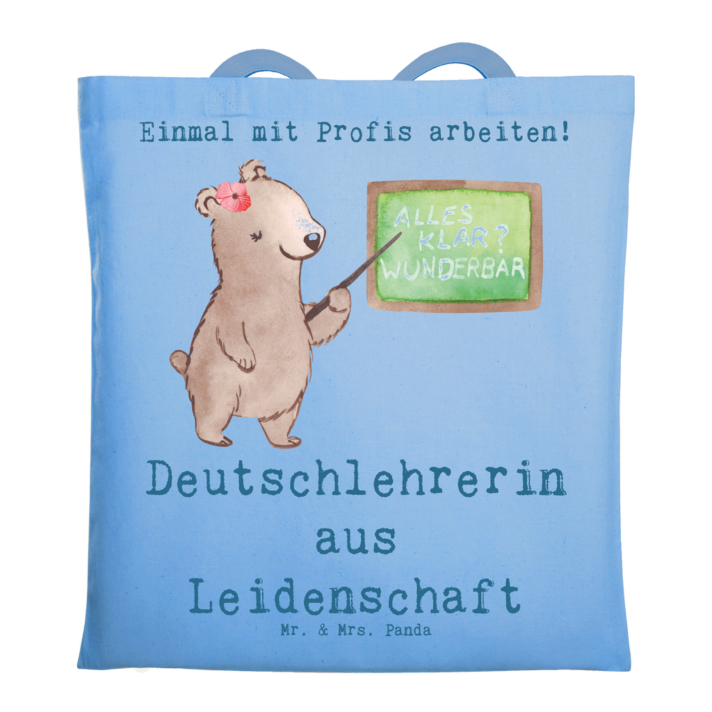 Tragetasche Deutschlehrerin aus Leidenschaft Beuteltasche, Beutel, Einkaufstasche, Jutebeutel, Stoffbeutel, Tasche, Shopper, Umhängetasche, Strandtasche, Schultertasche, Stofftasche, Tragetasche, Badetasche, Jutetasche, Einkaufstüte, Laptoptasche, Beruf, Ausbildung, Jubiläum, Abschied, Rente, Kollege, Kollegin, Geschenk, Schenken, Arbeitskollege, Mitarbeiter, Firma, Danke, Dankeschön, Deutschlehrerin, Deutschunterricht, Schule, Grundschule