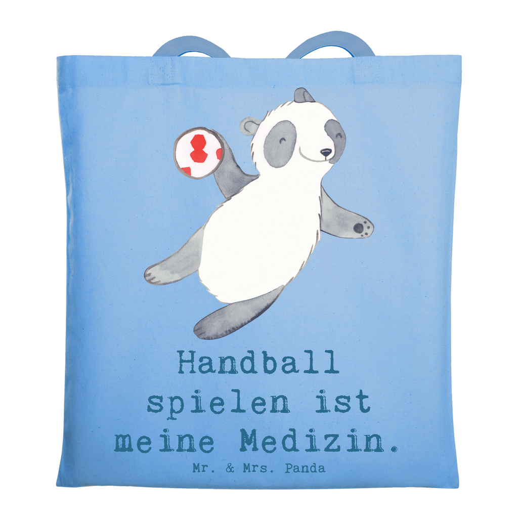 Tragetasche Panda Handball spielen Beuteltasche, Beutel, Einkaufstasche, Jutebeutel, Stoffbeutel, Tasche, Shopper, Umhängetasche, Strandtasche, Schultertasche, Stofftasche, Tragetasche, Badetasche, Jutetasche, Einkaufstüte, Laptoptasche, Geschenk, Sport, Sportart, Hobby, Schenken, Danke, Dankeschön, Auszeichnung, Gewinn, Sportler, Handball spielen, Handball Turnier, Handball Club, Handball Verein