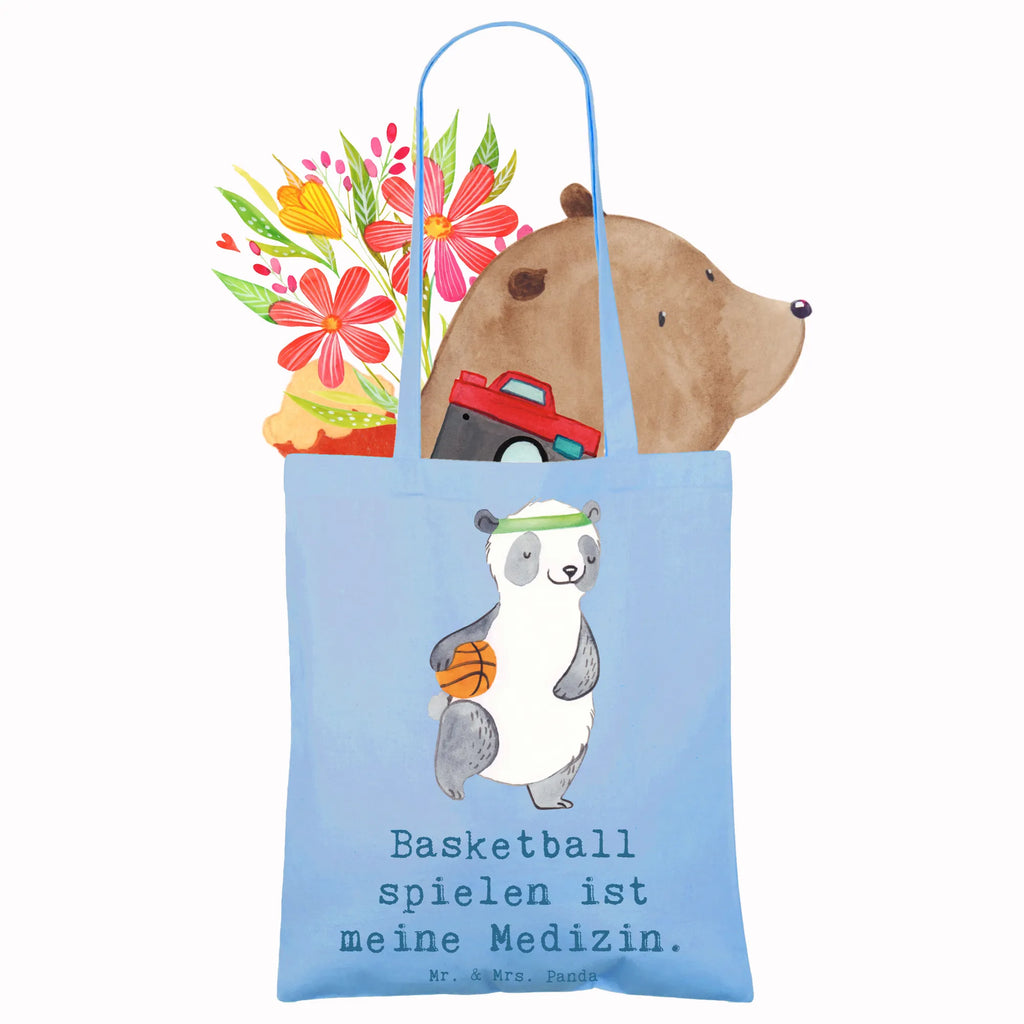 Tragetasche Panda Basketball Beuteltasche, Beutel, Einkaufstasche, Jutebeutel, Stoffbeutel, Tasche, Shopper, Umhängetasche, Strandtasche, Schultertasche, Stofftasche, Tragetasche, Badetasche, Jutetasche, Einkaufstüte, Laptoptasche, Geschenk, Sport, Sportart, Hobby, Schenken, Danke, Dankeschön, Auszeichnung, Gewinn, Sportler, Basketball, Basketball Verein, Basketball Verband, Basketballplatz