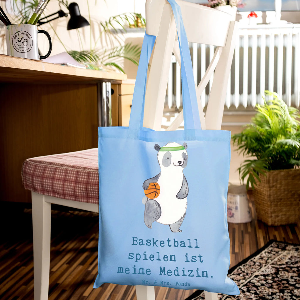 Tragetasche Panda Basketball Beuteltasche, Beutel, Einkaufstasche, Jutebeutel, Stoffbeutel, Tasche, Shopper, Umhängetasche, Strandtasche, Schultertasche, Stofftasche, Tragetasche, Badetasche, Jutetasche, Einkaufstüte, Laptoptasche, Geschenk, Sport, Sportart, Hobby, Schenken, Danke, Dankeschön, Auszeichnung, Gewinn, Sportler, Basketball, Basketball Verein, Basketball Verband, Basketballplatz