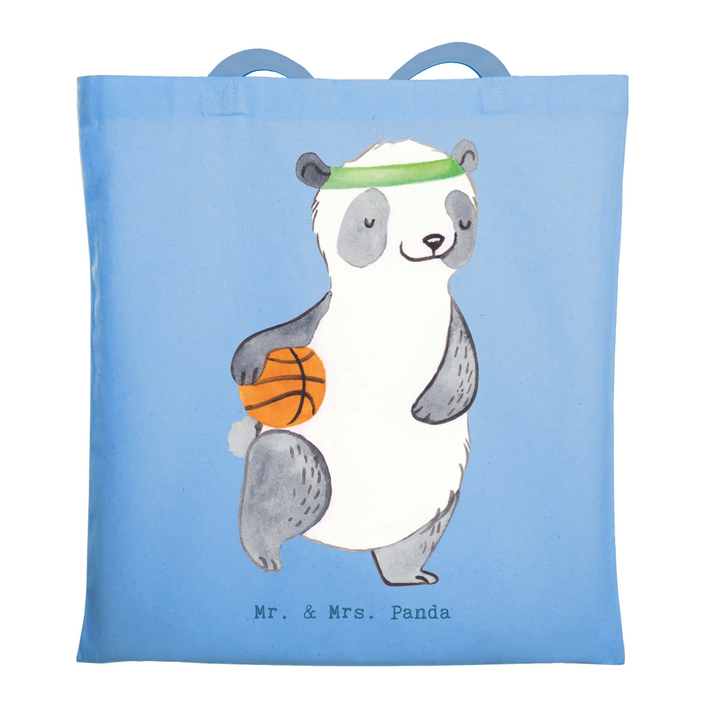 Tragetasche Panda Basketball Beuteltasche, Beutel, Einkaufstasche, Jutebeutel, Stoffbeutel, Tasche, Shopper, Umhängetasche, Strandtasche, Schultertasche, Stofftasche, Tragetasche, Badetasche, Jutetasche, Einkaufstüte, Laptoptasche, Geschenk, Sport, Sportart, Hobby, Schenken, Danke, Dankeschön, Auszeichnung, Gewinn, Sportler, Basketball, Basketball Verein, Basketball Verband, Basketballplatz