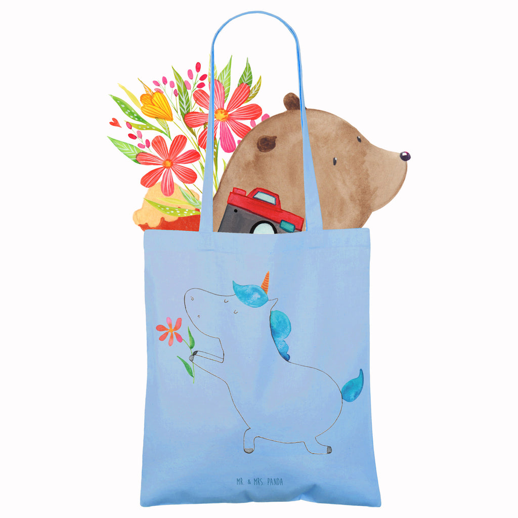 Tragetasche Einhorn Blume Beuteltasche, Beutel, Einkaufstasche, Jutebeutel, Stoffbeutel, Tasche, Shopper, Umhängetasche, Strandtasche, Schultertasche, Stofftasche, Tragetasche, Badetasche, Jutetasche, Einkaufstüte, Laptoptasche, Einhorn, Einhörner, Einhorn Deko, Pegasus, Unicorn, Liebe, Liebesbeweis, Antrag, Heiratsantrag, Verlobung, Ehepaar, Pärchen, Partner, Freund, Freundin, Ehe, heiraten