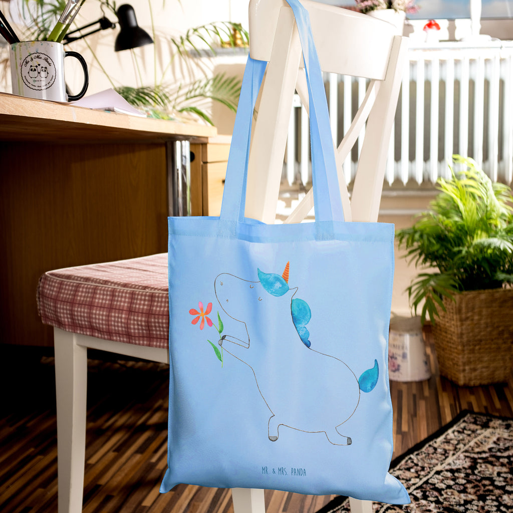 Tragetasche Einhorn Blume Beuteltasche, Beutel, Einkaufstasche, Jutebeutel, Stoffbeutel, Tasche, Shopper, Umhängetasche, Strandtasche, Schultertasche, Stofftasche, Tragetasche, Badetasche, Jutetasche, Einkaufstüte, Laptoptasche, Einhorn, Einhörner, Einhorn Deko, Pegasus, Unicorn, Liebe, Liebesbeweis, Antrag, Heiratsantrag, Verlobung, Ehepaar, Pärchen, Partner, Freund, Freundin, Ehe, heiraten