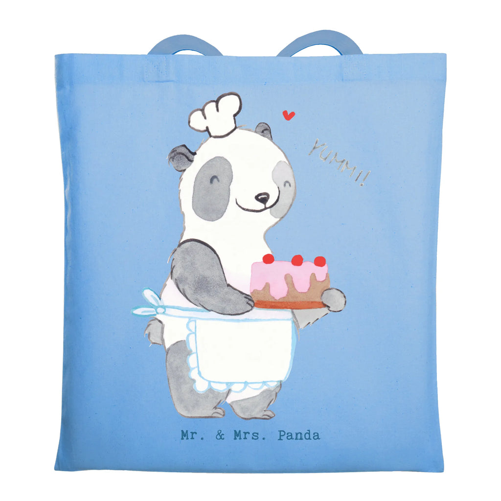 Tragetasche Panda Backen Beuteltasche, Beutel, Einkaufstasche, Jutebeutel, Stoffbeutel, Tasche, Shopper, Umhängetasche, Strandtasche, Schultertasche, Stofftasche, Tragetasche, Badetasche, Jutetasche, Einkaufstüte, Laptoptasche, Geschenk, Sport, Sportart, Hobby, Schenken, Danke, Dankeschön, Auszeichnung, Gewinn, Sportler, backen, Hobbybäcker, Kuchen backen