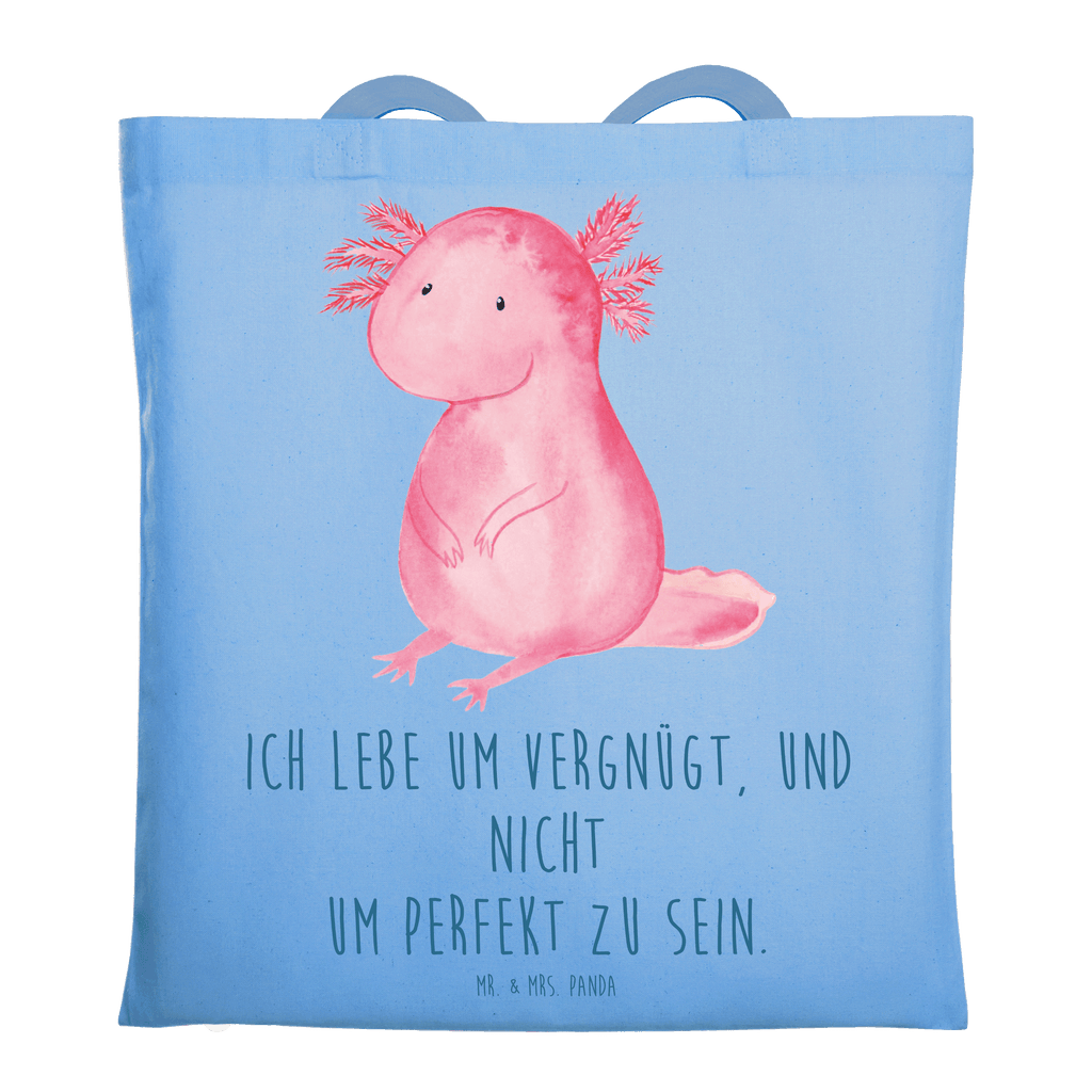 Tragetasche Axolotl null Beuteltasche, Beutel, Einkaufstasche, Jutebeutel, Stoffbeutel, Tasche, Shopper, Umhängetasche, Strandtasche, Schultertasche, Stofftasche, Tragetasche, Badetasche, Jutetasche, Einkaufstüte, Laptoptasche, Axolotl, Molch, Axolot, vergnügt, fröhlich, zufrieden, Lebensstil, Weisheit, Lebensweisheit, Liebe, Freundin