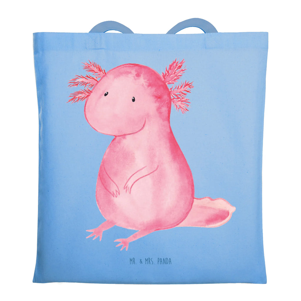 Tragetasche Axolotl null Beuteltasche, Beutel, Einkaufstasche, Jutebeutel, Stoffbeutel, Tasche, Shopper, Umhängetasche, Strandtasche, Schultertasche, Stofftasche, Tragetasche, Badetasche, Jutetasche, Einkaufstüte, Laptoptasche, Axolotl, Molch, Axolot, vergnügt, fröhlich, zufrieden, Lebensstil, Weisheit, Lebensweisheit, Liebe, Freundin