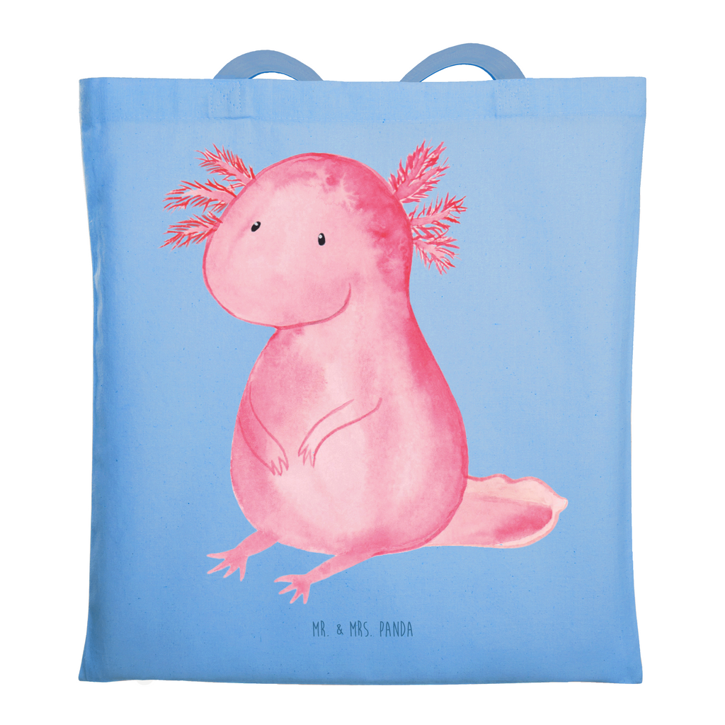 Tragetasche Axolotl null Beuteltasche, Beutel, Einkaufstasche, Jutebeutel, Stoffbeutel, Tasche, Shopper, Umhängetasche, Strandtasche, Schultertasche, Stofftasche, Tragetasche, Badetasche, Jutetasche, Einkaufstüte, Laptoptasche, Axolotl, Molch, Axolot, vergnügt, fröhlich, zufrieden, Lebensstil, Weisheit, Lebensweisheit, Liebe, Freundin