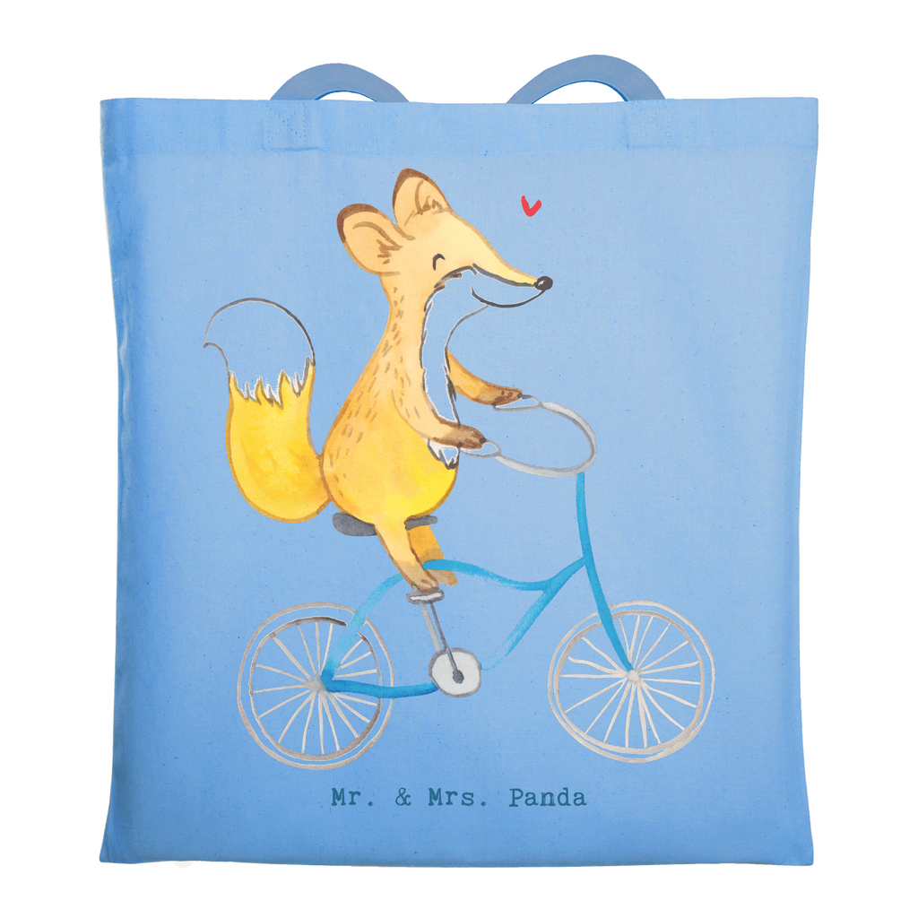 Tragetasche Fuchs Fahrrad fahren Beuteltasche, Beutel, Einkaufstasche, Jutebeutel, Stoffbeutel, Tasche, Shopper, Umhängetasche, Strandtasche, Schultertasche, Stofftasche, Tragetasche, Badetasche, Jutetasche, Einkaufstüte, Laptoptasche, Geschenk, Sport, Sportart, Hobby, Schenken, Danke, Dankeschön, Auszeichnung, Gewinn, Sportler, Fahrrad fahren, Radeln, Trekking, Mountainbiking, Radsport