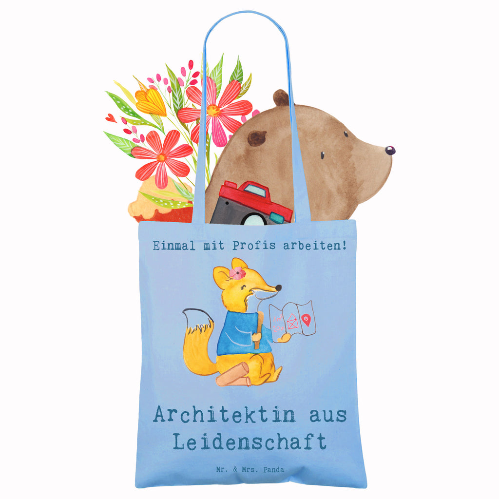 Tragetasche Architektin aus Leidenschaft Beuteltasche, Beutel, Einkaufstasche, Jutebeutel, Stoffbeutel, Tasche, Shopper, Umhängetasche, Strandtasche, Schultertasche, Stofftasche, Tragetasche, Badetasche, Jutetasche, Einkaufstüte, Laptoptasche, Beruf, Ausbildung, Jubiläum, Abschied, Rente, Kollege, Kollegin, Geschenk, Schenken, Arbeitskollege, Mitarbeiter, Firma, Danke, Dankeschön, Architektin, Innenarchitektin, Architekturbüro