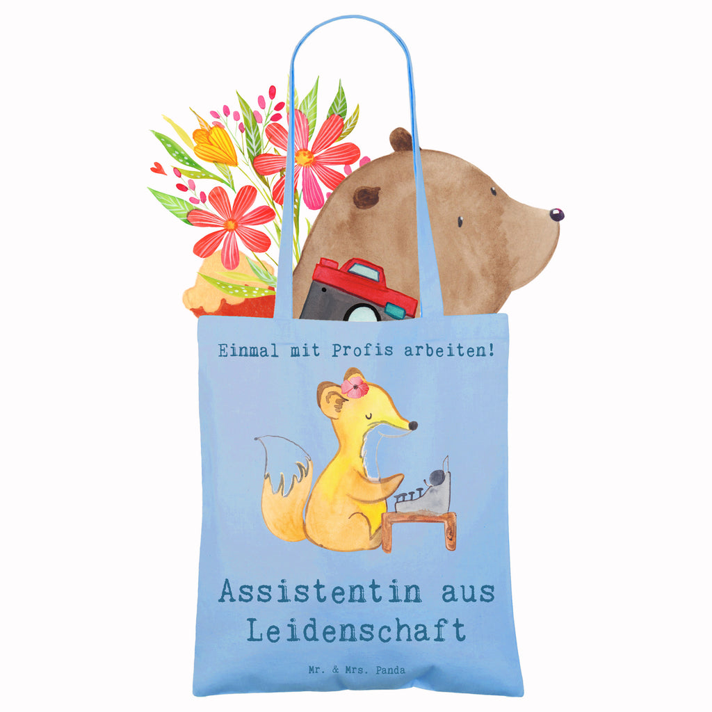 Tragetasche Assistentin aus Leidenschaft Beuteltasche, Beutel, Einkaufstasche, Jutebeutel, Stoffbeutel, Tasche, Shopper, Umhängetasche, Strandtasche, Schultertasche, Stofftasche, Tragetasche, Badetasche, Jutetasche, Einkaufstüte, Laptoptasche, Beruf, Ausbildung, Jubiläum, Abschied, Rente, Kollege, Kollegin, Geschenk, Schenken, Arbeitskollege, Mitarbeiter, Firma, Danke, Dankeschön