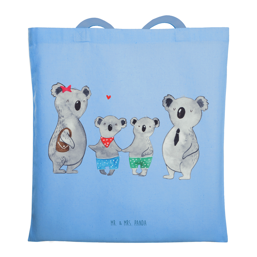 Tragetasche Koala Familie zwei Beuteltasche, Beutel, Einkaufstasche, Jutebeutel, Stoffbeutel, Tasche, Shopper, Umhängetasche, Strandtasche, Schultertasche, Stofftasche, Tragetasche, Badetasche, Jutetasche, Einkaufstüte, Laptoptasche, Familie, Vatertag, Muttertag, Bruder, Schwester, Mama, Papa, Oma, Opa, Koala, Koalabär, beste Familie, Familienzeit, Familienleben, Koalafamilie, Lieblingsfamilie