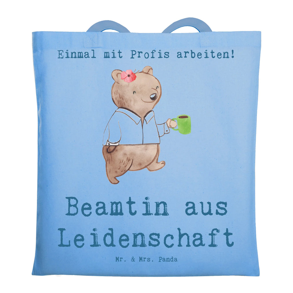 Tragetasche Beamtin aus Leidenschaft Beuteltasche, Beutel, Einkaufstasche, Jutebeutel, Stoffbeutel, Tasche, Shopper, Umhängetasche, Strandtasche, Schultertasche, Stofftasche, Tragetasche, Badetasche, Jutetasche, Einkaufstüte, Laptoptasche, Beruf, Ausbildung, Jubiläum, Abschied, Rente, Kollege, Kollegin, Geschenk, Schenken, Arbeitskollege, Mitarbeiter, Firma, Danke, Dankeschön, Beamte, Verbeamtung, Beamtentum, öffentlicher Dienst, Studium, Amt