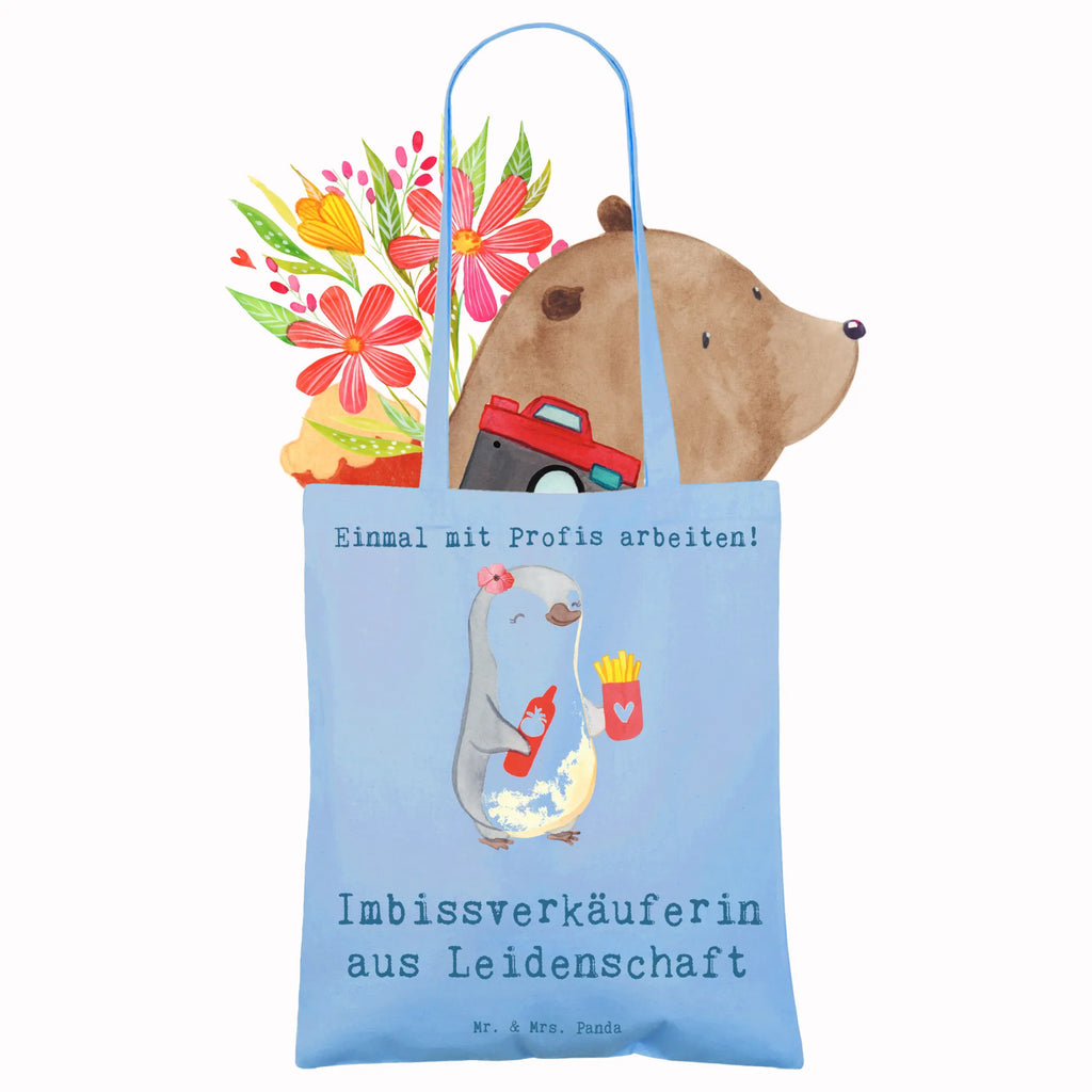 Tragetasche Imbissverkäuferin aus Leidenschaft Beuteltasche, Beutel, Einkaufstasche, Jutebeutel, Stoffbeutel, Tasche, Shopper, Umhängetasche, Strandtasche, Schultertasche, Stofftasche, Tragetasche, Badetasche, Jutetasche, Einkaufstüte, Laptoptasche, Beruf, Ausbildung, Jubiläum, Abschied, Rente, Kollege, Kollegin, Geschenk, Schenken, Arbeitskollege, Mitarbeiter, Firma, Danke, Dankeschön, Imbissbesitzerin, Imibissverkäuferin, Pommesverkäuferin