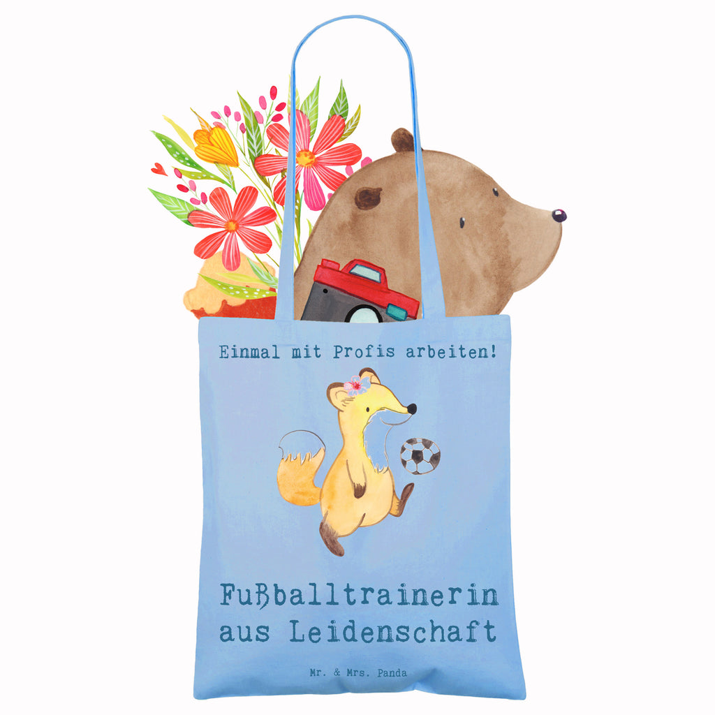 Tragetasche Fußballtrainerin aus Leidenschaft Beuteltasche, Beutel, Einkaufstasche, Jutebeutel, Stoffbeutel, Tasche, Shopper, Umhängetasche, Strandtasche, Schultertasche, Stofftasche, Tragetasche, Badetasche, Jutetasche, Einkaufstüte, Laptoptasche, Beruf, Ausbildung, Jubiläum, Abschied, Rente, Kollege, Kollegin, Geschenk, Schenken, Arbeitskollege, Mitarbeiter, Firma, Danke, Dankeschön, Fußballtrainerin, Fußballspiel, Glücksbringer, Verein Fußball