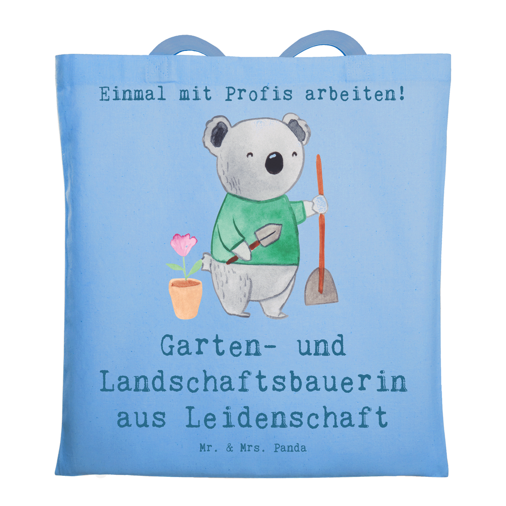 Tragetasche Garten- und Landschaftsbauerin aus Leidenschaft Beuteltasche, Beutel, Einkaufstasche, Jutebeutel, Stoffbeutel, Tasche, Shopper, Umhängetasche, Strandtasche, Schultertasche, Stofftasche, Tragetasche, Badetasche, Jutetasche, Einkaufstüte, Laptoptasche, Beruf, Ausbildung, Jubiläum, Abschied, Rente, Kollege, Kollegin, Geschenk, Schenken, Arbeitskollege, Mitarbeiter, Firma, Danke, Dankeschön, Gärtnerin, Gartenplaner, Gärtnerei, Gartenbau, Hobbygärtnerin, Garten- und Landschaftsbauerin