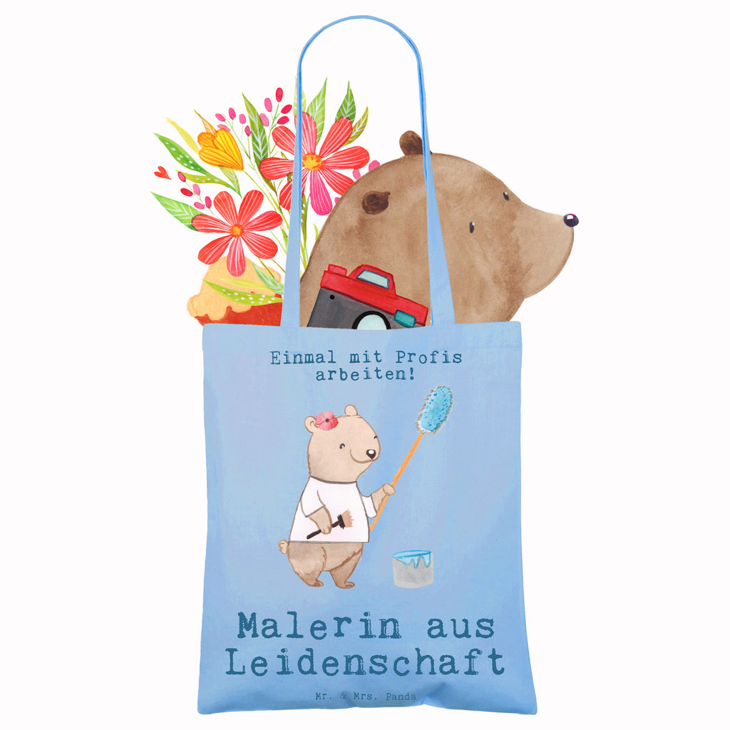 Tragetasche Malerin aus Leidenschaft Beuteltasche, Beutel, Einkaufstasche, Jutebeutel, Stoffbeutel, Tasche, Shopper, Umhängetasche, Strandtasche, Schultertasche, Stofftasche, Tragetasche, Badetasche, Jutetasche, Einkaufstüte, Laptoptasche, Beruf, Ausbildung, Jubiläum, Abschied, Rente, Kollege, Kollegin, Geschenk, Schenken, Arbeitskollege, Mitarbeiter, Firma, Danke, Dankeschön, Maler, Malermeisterin, Gesellenprüfung, Meisterprüfung, Malerbetrieb