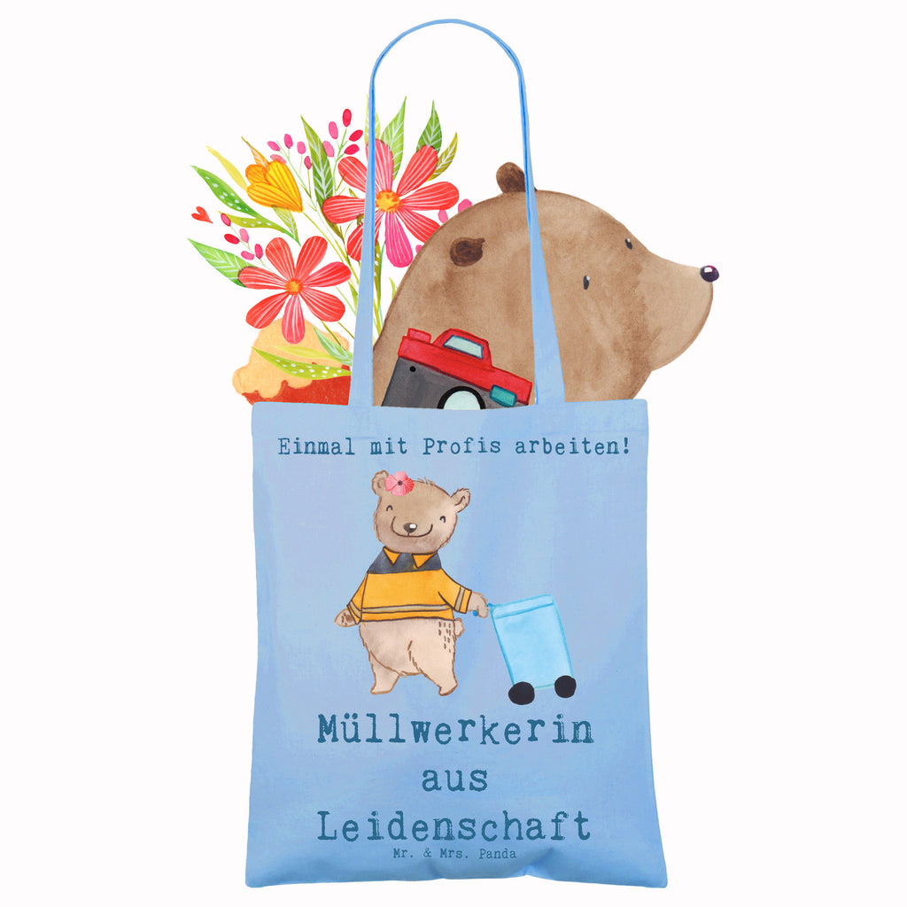 Tragetasche Müllwerkerin aus Leidenschaft Beuteltasche, Beutel, Einkaufstasche, Jutebeutel, Stoffbeutel, Tasche, Shopper, Umhängetasche, Strandtasche, Schultertasche, Stofftasche, Tragetasche, Badetasche, Jutetasche, Einkaufstüte, Laptoptasche, Beruf, Ausbildung, Jubiläum, Abschied, Rente, Kollege, Kollegin, Geschenk, Schenken, Arbeitskollege, Mitarbeiter, Firma, Danke, Dankeschön, Müllwerkerin, Fachkraft Kreislauf- und Abfallwirtschaft, Müllentsorgerin, Kehrichtfrau, Müllfrau, Müllfahreriin