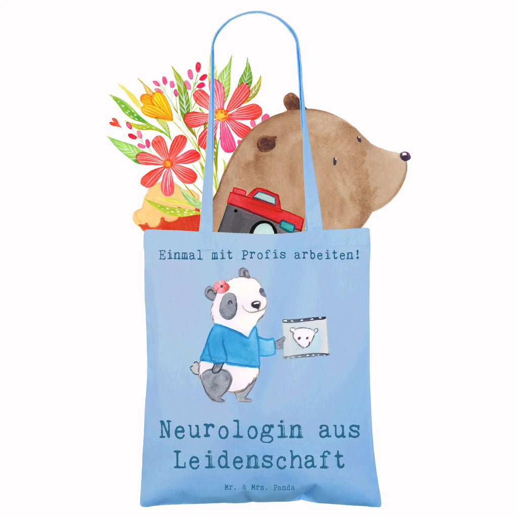 Tragetasche Neurologin aus Leidenschaft Beuteltasche, Beutel, Einkaufstasche, Jutebeutel, Stoffbeutel, Tasche, Shopper, Umhängetasche, Strandtasche, Schultertasche, Stofftasche, Tragetasche, Badetasche, Jutetasche, Einkaufstüte, Laptoptasche, Beruf, Ausbildung, Jubiläum, Abschied, Rente, Kollege, Kollegin, Geschenk, Schenken, Arbeitskollege, Mitarbeiter, Firma, Danke, Dankeschön, Neurologin, Neurologie, Mediziner, Medizinstudium