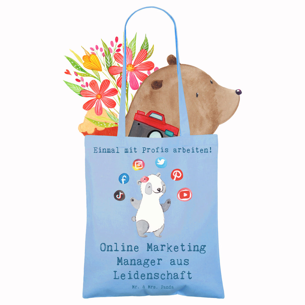 Tragetasche Online Marketing Manager aus Leidenschaft Beuteltasche, Beutel, Einkaufstasche, Jutebeutel, Stoffbeutel, Tasche, Shopper, Umhängetasche, Strandtasche, Schultertasche, Stofftasche, Tragetasche, Badetasche, Jutetasche, Einkaufstüte, Laptoptasche, Beruf, Ausbildung, Jubiläum, Abschied, Rente, Kollege, Kollegin, Geschenk, Schenken, Arbeitskollege, Mitarbeiter, Firma, Danke, Dankeschön, Online Marketing, Manager, Marketingmanager, Influencer Marketing, Digital Marketing