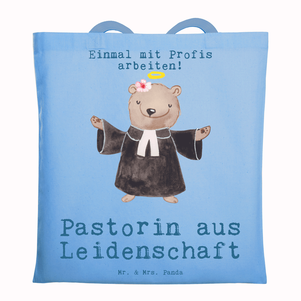 Tragetasche Pastorin aus Leidenschaft Beuteltasche, Beutel, Einkaufstasche, Jutebeutel, Stoffbeutel, Tasche, Shopper, Umhängetasche, Strandtasche, Schultertasche, Stofftasche, Tragetasche, Badetasche, Jutetasche, Einkaufstüte, Laptoptasche, Beruf, Ausbildung, Jubiläum, Abschied, Rente, Kollege, Kollegin, Geschenk, Schenken, Arbeitskollege, Mitarbeiter, Firma, Danke, Dankeschön, Pastorin, Dienerin Gottes<br />Geistliche, Pfarrerin, Predigerin<br />Priesterin, Theologin, Kirche