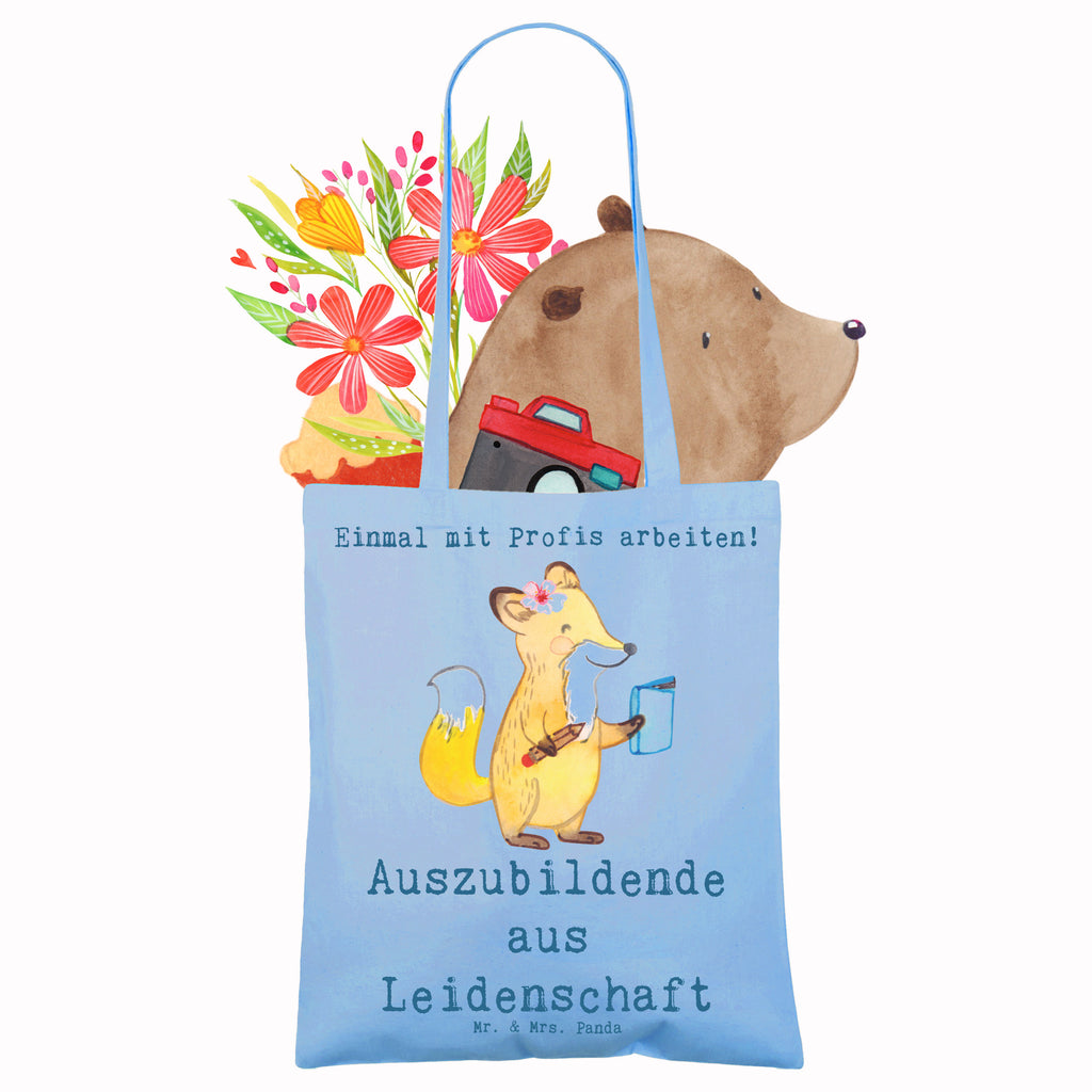 Tragetasche Auszubildende aus Leidenschaft Beuteltasche, Beutel, Einkaufstasche, Jutebeutel, Stoffbeutel, Tasche, Shopper, Umhängetasche, Strandtasche, Schultertasche, Stofftasche, Tragetasche, Badetasche, Jutetasche, Einkaufstüte, Laptoptasche, Beruf, Ausbildung, Jubiläum, Abschied, Rente, Kollege, Kollegin, Geschenk, Schenken, Arbeitskollege, Mitarbeiter, Firma, Danke, Dankeschön, Auszubildende, Azubine, Ausbildungsbeginn, Abschlussprüfung, Beginn der Ausbildung, Glücksbringer zur Ausbildung