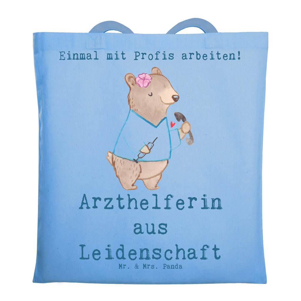 Tragetasche Arzthelferin aus Leidenschaft Beuteltasche, Beutel, Einkaufstasche, Jutebeutel, Stoffbeutel, Tasche, Shopper, Umhängetasche, Strandtasche, Schultertasche, Stofftasche, Tragetasche, Badetasche, Jutetasche, Einkaufstüte, Laptoptasche, Beruf, Ausbildung, Jubiläum, Abschied, Rente, Kollege, Kollegin, Geschenk, Schenken, Arbeitskollege, Mitarbeiter, Firma, Danke, Dankeschön, Arzthelferin, Medizinische Fachangestellte