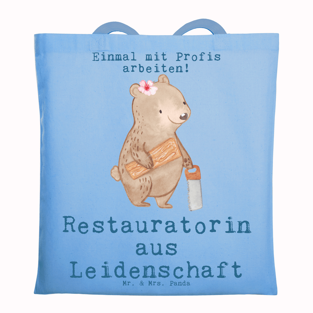 Tragetasche Restauratorin aus Leidenschaft Beuteltasche, Beutel, Einkaufstasche, Jutebeutel, Stoffbeutel, Tasche, Shopper, Umhängetasche, Strandtasche, Schultertasche, Stofftasche, Tragetasche, Badetasche, Jutetasche, Einkaufstüte, Laptoptasche, Beruf, Ausbildung, Jubiläum, Abschied, Rente, Kollege, Kollegin, Geschenk, Schenken, Arbeitskollege, Mitarbeiter, Firma, Danke, Dankeschön