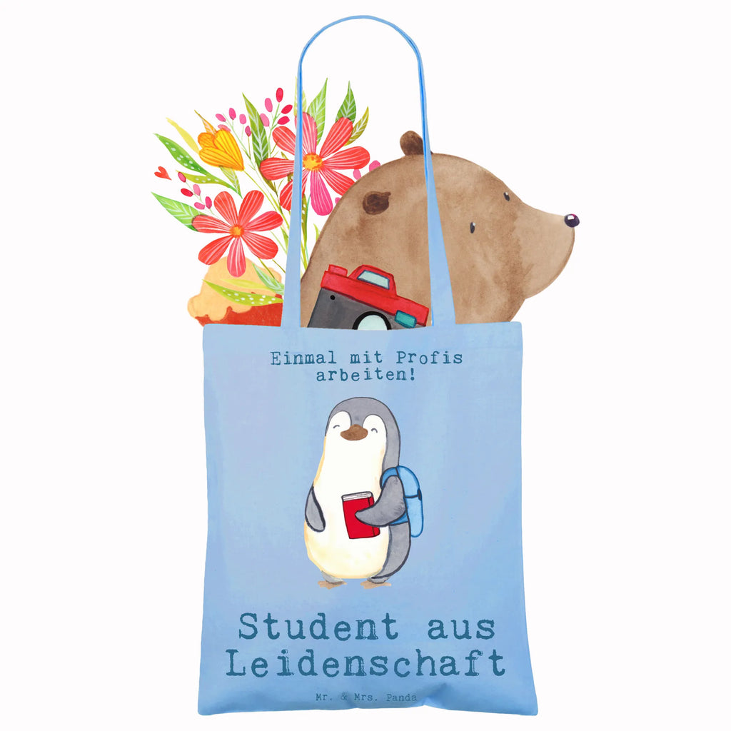 Tragetasche Student aus Leidenschaft Beuteltasche, Beutel, Einkaufstasche, Jutebeutel, Stoffbeutel, Tasche, Shopper, Umhängetasche, Strandtasche, Schultertasche, Stofftasche, Tragetasche, Badetasche, Jutetasche, Einkaufstüte, Laptoptasche, Beruf, Ausbildung, Jubiläum, Abschied, Rente, Kollege, Kollegin, Geschenk, Schenken, Arbeitskollege, Mitarbeiter, Firma, Danke, Dankeschön