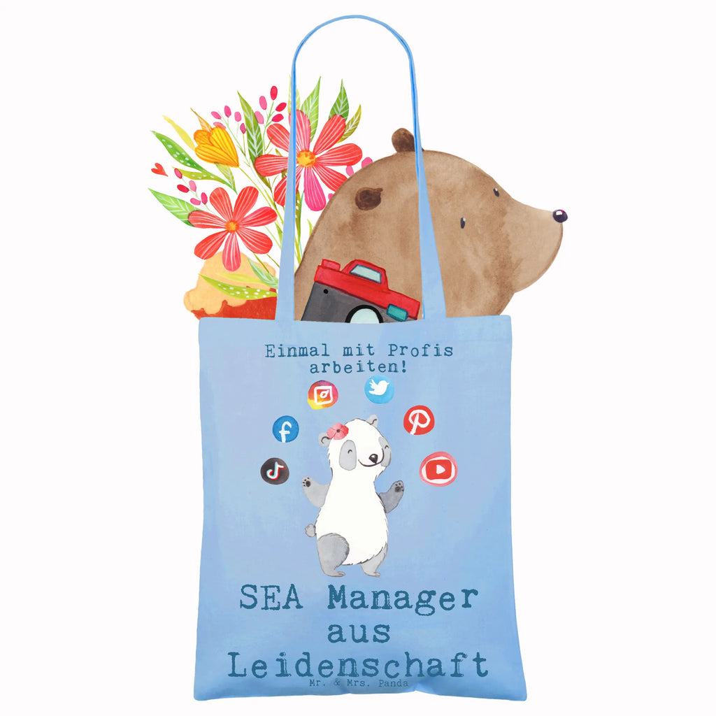 Tragetasche SEA Manager aus Leidenschaft Beuteltasche, Beutel, Einkaufstasche, Jutebeutel, Stoffbeutel, Tasche, Shopper, Umhängetasche, Strandtasche, Schultertasche, Stofftasche, Tragetasche, Badetasche, Jutetasche, Einkaufstüte, Laptoptasche, Beruf, Ausbildung, Jubiläum, Abschied, Rente, Kollege, Kollegin, Geschenk, Schenken, Arbeitskollege, Mitarbeiter, Firma, Danke, Dankeschön, SEA Manager, Suchmaschinenwerbung, Suchmaschinenmarketing