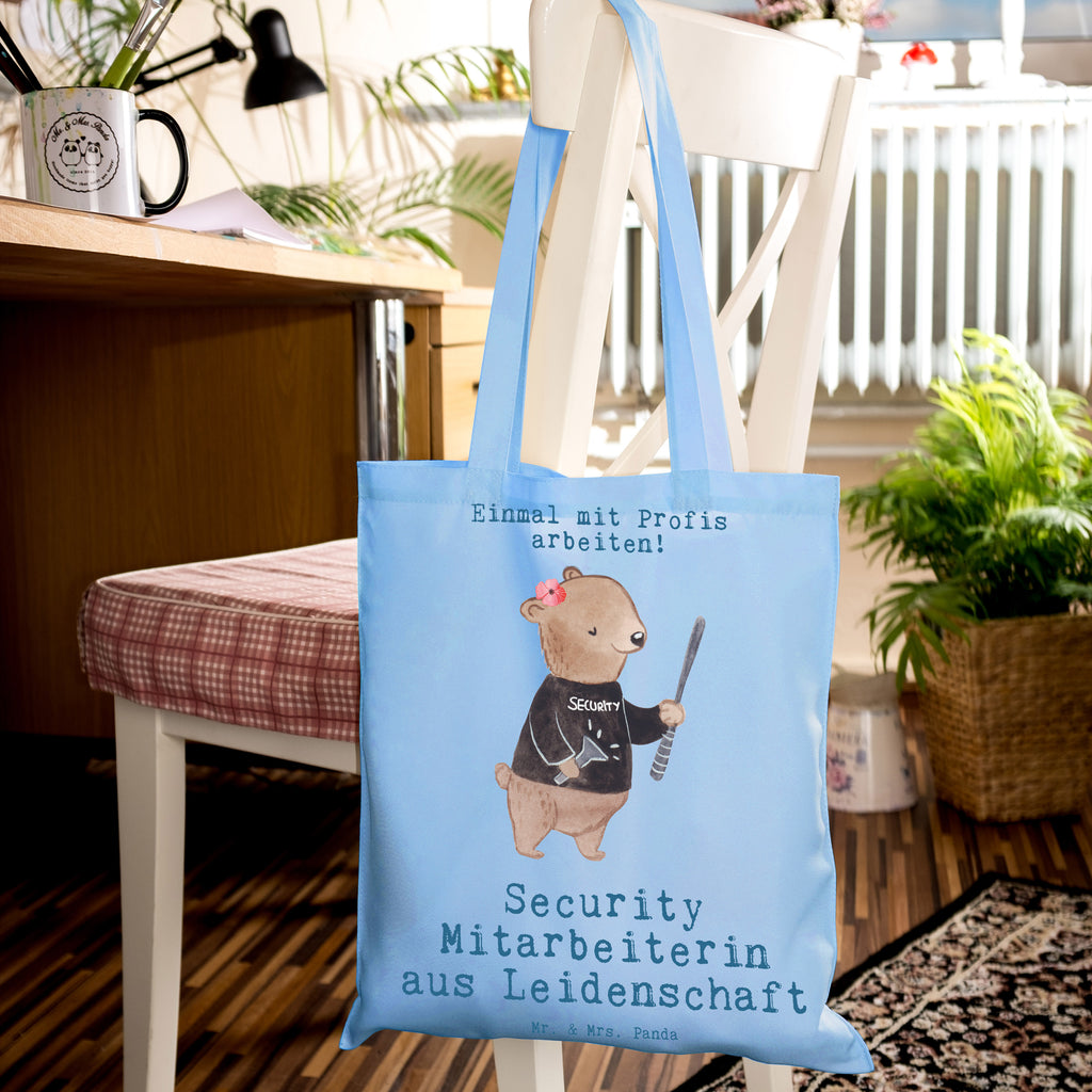 Tragetasche Security Mitarbeiterin Leidenschaft Beuteltasche, Beutel, Einkaufstasche, Jutebeutel, Stoffbeutel, Tasche, Shopper, Umhängetasche, Strandtasche, Schultertasche, Stofftasche, Tragetasche, Badetasche, Jutetasche, Einkaufstüte, Laptoptasche, Beruf, Ausbildung, Jubiläum, Abschied, Rente, Kollege, Kollegin, Geschenk, Schenken, Arbeitskollege, Mitarbeiter, Firma, Danke, Dankeschön