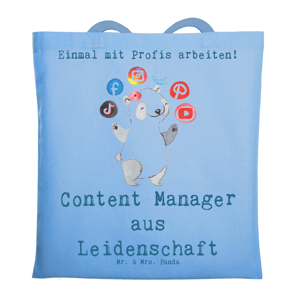 Tragetasche Content Manager aus Leidenschaft Beuteltasche, Beutel, Einkaufstasche, Jutebeutel, Stoffbeutel, Tasche, Shopper, Umhängetasche, Strandtasche, Schultertasche, Stofftasche, Tragetasche, Badetasche, Jutetasche, Einkaufstüte, Laptoptasche, Beruf, Ausbildung, Jubiläum, Abschied, Rente, Kollege, Kollegin, Geschenk, Schenken, Arbeitskollege, Mitarbeiter, Firma, Danke, Dankeschön