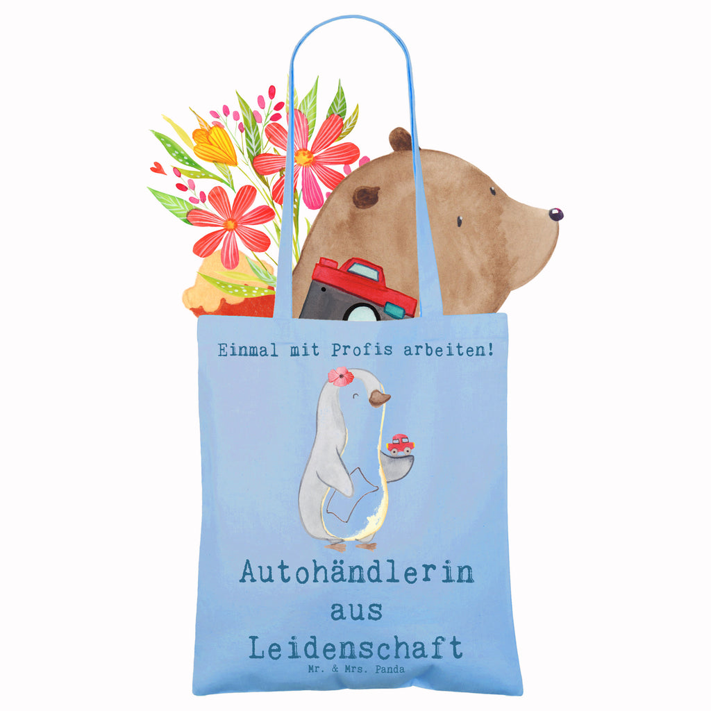 Tragetasche Autohändlerin aus Leidenschaft Beuteltasche, Beutel, Einkaufstasche, Jutebeutel, Stoffbeutel, Tasche, Shopper, Umhängetasche, Strandtasche, Schultertasche, Stofftasche, Tragetasche, Badetasche, Jutetasche, Einkaufstüte, Laptoptasche, Beruf, Ausbildung, Jubiläum, Abschied, Rente, Kollege, Kollegin, Geschenk, Schenken, Arbeitskollege, Mitarbeiter, Firma, Danke, Dankeschön, Autohändlerin, Eröffnung Autohaus, Autohandel, Gebrauchtwagenhändlerin, Autoverkäuferin