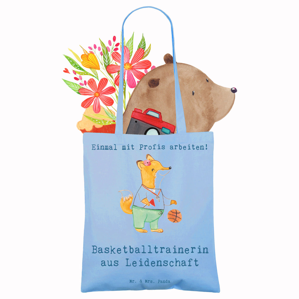 Tragetasche Basketballtrainerin aus Leidenschaft Beuteltasche, Beutel, Einkaufstasche, Jutebeutel, Stoffbeutel, Tasche, Shopper, Umhängetasche, Strandtasche, Schultertasche, Stofftasche, Tragetasche, Badetasche, Jutetasche, Einkaufstüte, Laptoptasche, Beruf, Ausbildung, Jubiläum, Abschied, Rente, Kollege, Kollegin, Geschenk, Schenken, Arbeitskollege, Mitarbeiter, Firma, Danke, Dankeschön, Basketballtrainerin, Basketball, Sport, Ballsport, Basketballcoach, Basketballerin, Verein