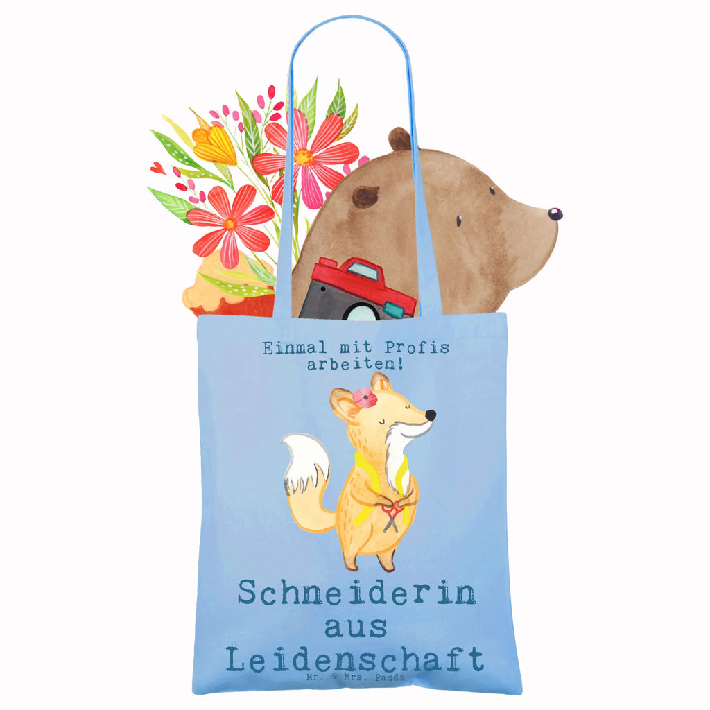 Tragetasche Schneiderin aus Leidenschaft Beuteltasche, Beutel, Einkaufstasche, Jutebeutel, Stoffbeutel, Tasche, Shopper, Umhängetasche, Strandtasche, Schultertasche, Stofftasche, Tragetasche, Badetasche, Jutetasche, Einkaufstüte, Laptoptasche, Beruf, Ausbildung, Jubiläum, Abschied, Rente, Kollege, Kollegin, Geschenk, Schenken, Arbeitskollege, Mitarbeiter, Firma, Danke, Dankeschön