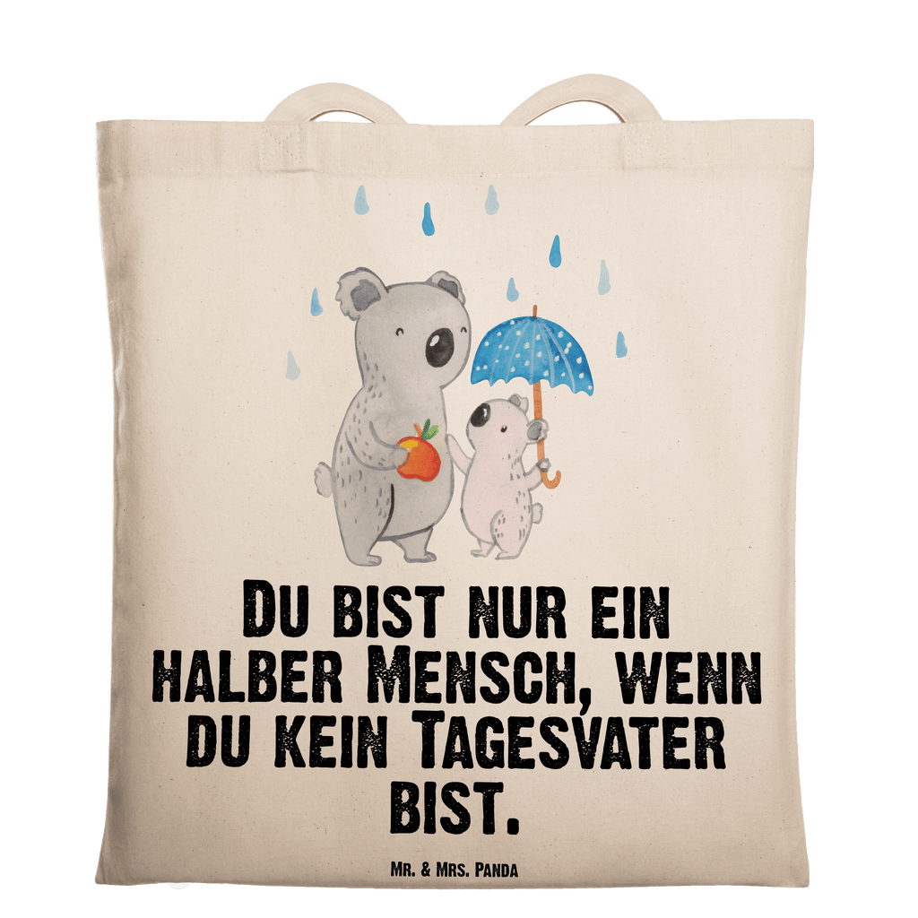 Tragetasche Tagesvater mit Herz Beuteltasche, Beutel, Einkaufstasche, Jutebeutel, Stoffbeutel, Tasche, Shopper, Umhängetasche, Strandtasche, Schultertasche, Stofftasche, Tragetasche, Badetasche, Jutetasche, Einkaufstüte, Laptoptasche, Beruf, Ausbildung, Jubiläum, Abschied, Rente, Kollege, Kollegin, Geschenk, Schenken, Arbeitskollege, Mitarbeiter, Firma, Danke, Dankeschön