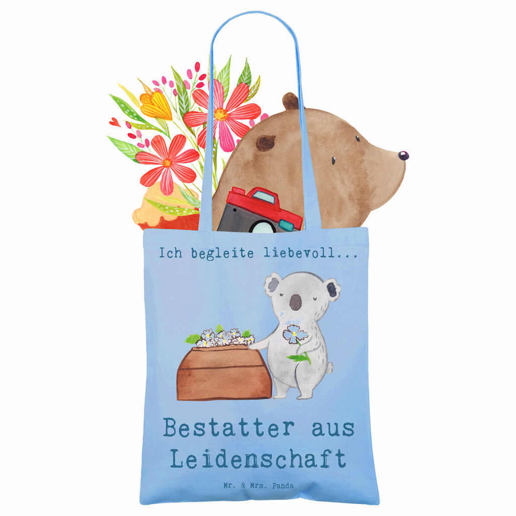 Tragetasche Bestatter aus Leidenschaft Beuteltasche, Beutel, Einkaufstasche, Jutebeutel, Stoffbeutel, Tasche, Shopper, Umhängetasche, Strandtasche, Schultertasche, Stofftasche, Tragetasche, Badetasche, Jutetasche, Einkaufstüte, Laptoptasche, Beruf, Ausbildung, Jubiläum, Abschied, Rente, Kollege, Kollegin, Geschenk, Schenken, Arbeitskollege, Mitarbeiter, Firma, Danke, Dankeschön