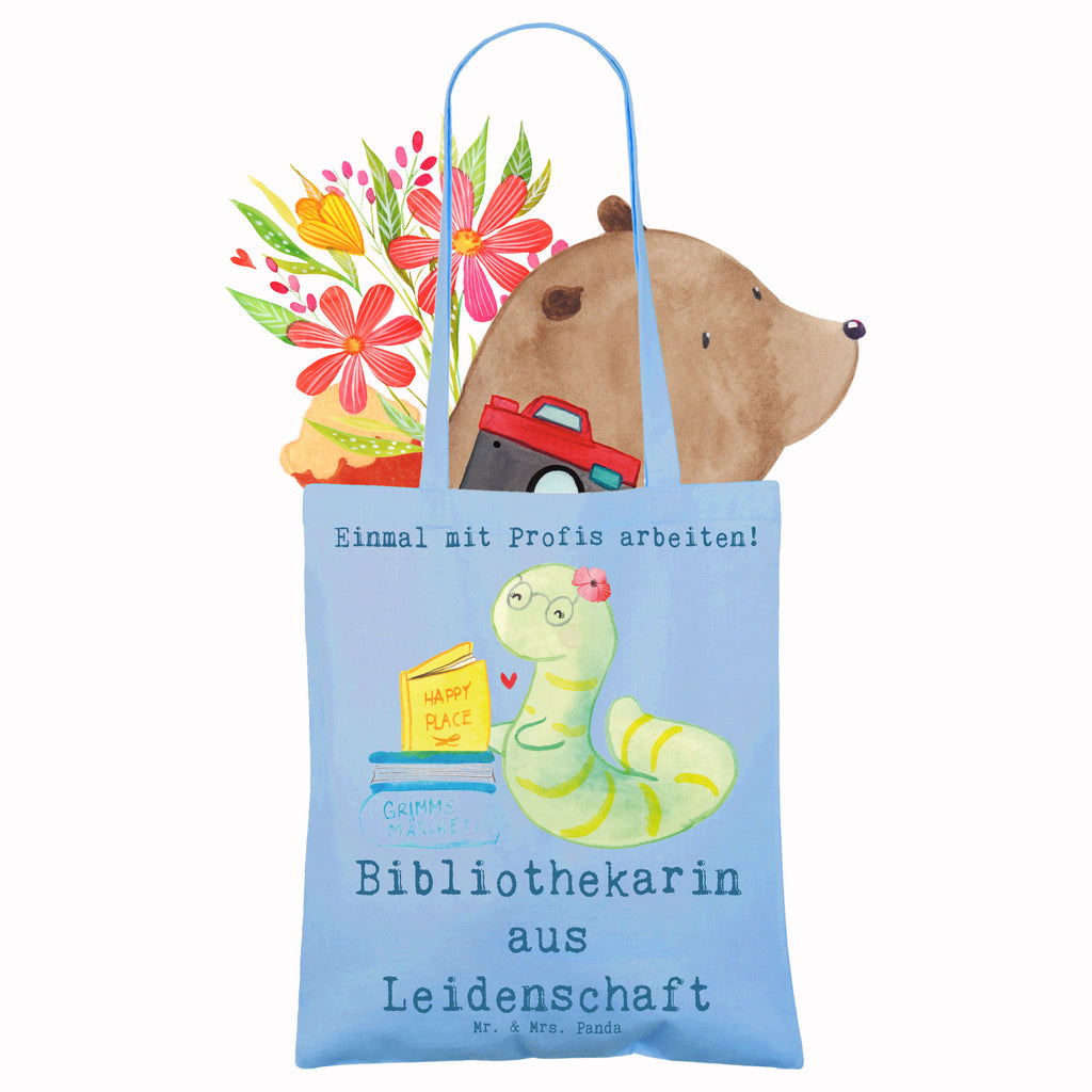 Tragetasche Bibliothekarin aus Leidenschaft Beuteltasche, Beutel, Einkaufstasche, Jutebeutel, Stoffbeutel, Tasche, Shopper, Umhängetasche, Strandtasche, Schultertasche, Stofftasche, Tragetasche, Badetasche, Jutetasche, Einkaufstüte, Laptoptasche, Beruf, Ausbildung, Jubiläum, Abschied, Rente, Kollege, Kollegin, Geschenk, Schenken, Arbeitskollege, Mitarbeiter, Firma, Danke, Dankeschön, Bibliothekarin, Buchhandlung, Bibliothek, Bücherwurm, Leseratte, Bücherliebe