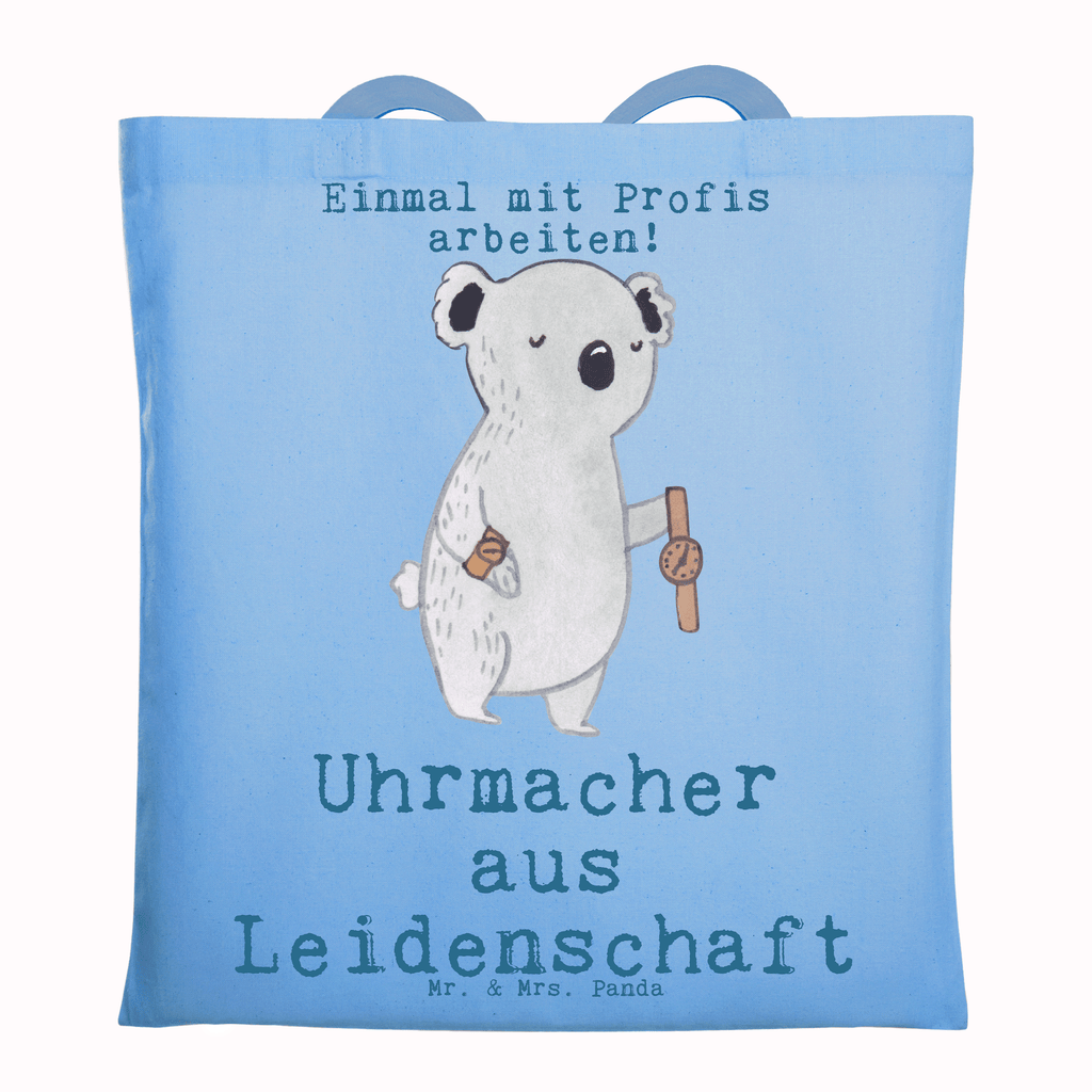 Tragetasche Uhrmacher aus Leidenschaft Beuteltasche, Beutel, Einkaufstasche, Jutebeutel, Stoffbeutel, Tasche, Shopper, Umhängetasche, Strandtasche, Schultertasche, Stofftasche, Tragetasche, Badetasche, Jutetasche, Einkaufstüte, Laptoptasche, Beruf, Ausbildung, Jubiläum, Abschied, Rente, Kollege, Kollegin, Geschenk, Schenken, Arbeitskollege, Mitarbeiter, Firma, Danke, Dankeschön