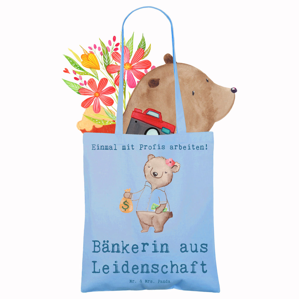 Tragetasche Bänkerin aus Leidenschaft Beuteltasche, Beutel, Einkaufstasche, Jutebeutel, Stoffbeutel, Tasche, Shopper, Umhängetasche, Strandtasche, Schultertasche, Stofftasche, Tragetasche, Badetasche, Jutetasche, Einkaufstüte, Laptoptasche, Beruf, Ausbildung, Jubiläum, Abschied, Rente, Kollege, Kollegin, Geschenk, Schenken, Arbeitskollege, Mitarbeiter, Firma, Danke, Dankeschön, Bänkerin, Bankfachfrau, Bankangestellte, Bankberaterin