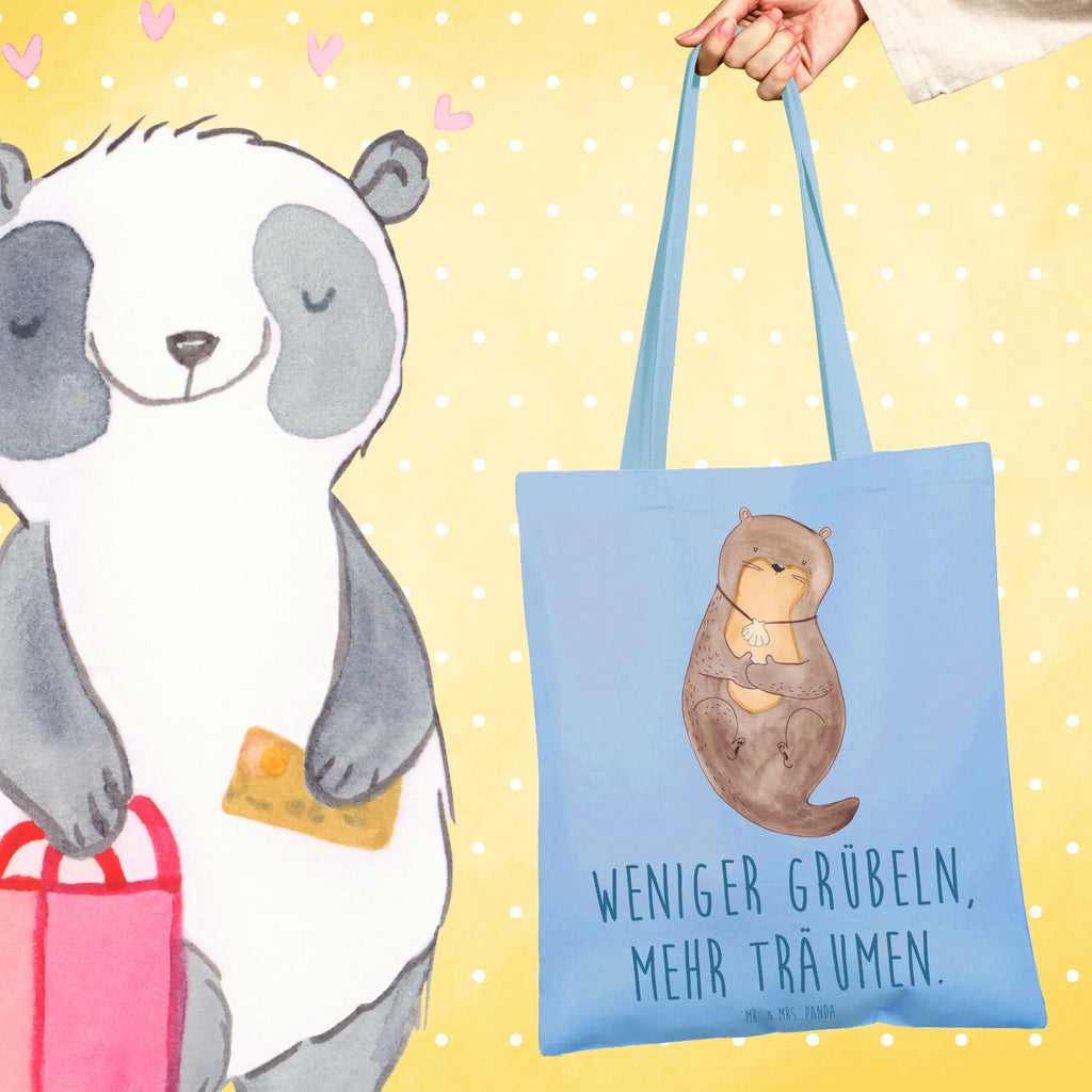 Tote bag otter shell Beuteltasche, Beutel, Einkaufstasche, Jutebeutel, Stoffbeutel, Tasche, Shopper, Umhängetasche, Strandtasche, Schultertasche, Stofftasche, Tragetasche, Badetasche, Jutetasche, Einkaufstüte, Laptoptasche, Otter, Fischotter, Seeotter, Otterliebe, grübeln, träumen, Motivation, Tagträumen, Büro