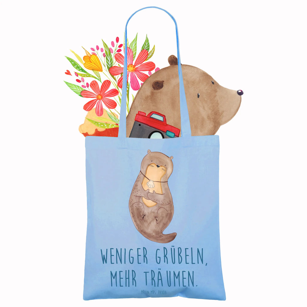 Tote bag otter shell Beuteltasche, Beutel, Einkaufstasche, Jutebeutel, Stoffbeutel, Tasche, Shopper, Umhängetasche, Strandtasche, Schultertasche, Stofftasche, Tragetasche, Badetasche, Jutetasche, Einkaufstüte, Laptoptasche, Otter, Fischotter, Seeotter, Otterliebe, grübeln, träumen, Motivation, Tagträumen, Büro