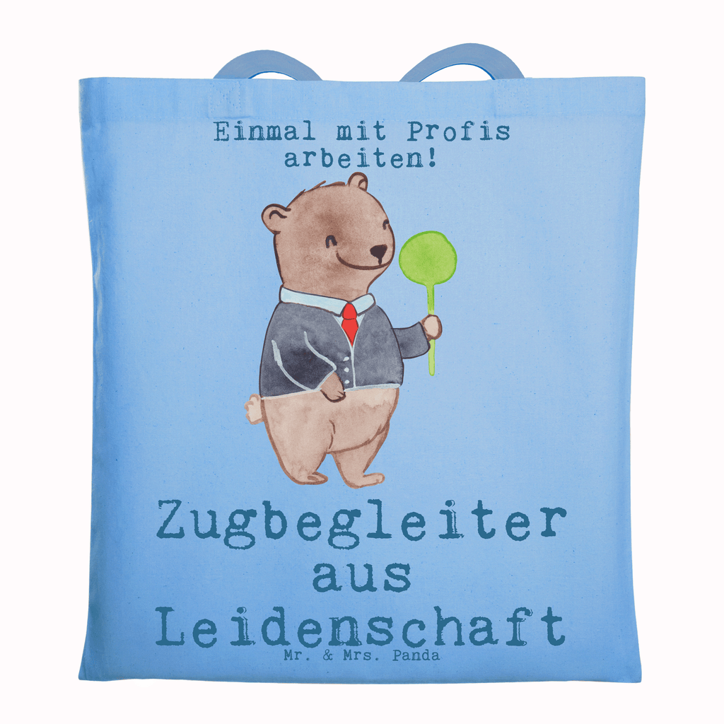 Tragetasche Zugbegleiter aus Leidenschaft Beuteltasche, Beutel, Einkaufstasche, Jutebeutel, Stoffbeutel, Tasche, Shopper, Umhängetasche, Strandtasche, Schultertasche, Stofftasche, Tragetasche, Badetasche, Jutetasche, Einkaufstüte, Laptoptasche, Beruf, Ausbildung, Jubiläum, Abschied, Rente, Kollege, Kollegin, Geschenk, Schenken, Arbeitskollege, Mitarbeiter, Firma, Danke, Dankeschön