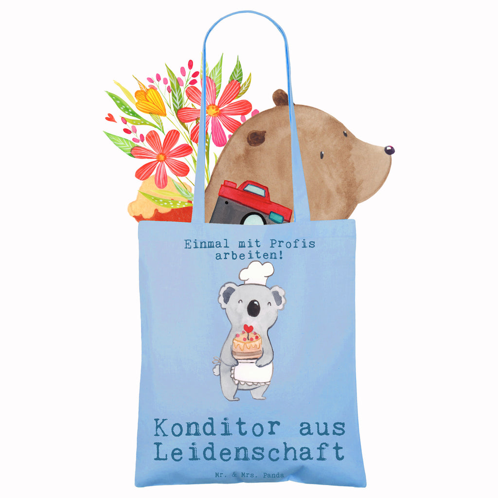 Tragetasche Konditor aus Leidenschaft Beuteltasche, Beutel, Einkaufstasche, Jutebeutel, Stoffbeutel, Tasche, Shopper, Umhängetasche, Strandtasche, Schultertasche, Stofftasche, Tragetasche, Badetasche, Jutetasche, Einkaufstüte, Laptoptasche, Beruf, Ausbildung, Jubiläum, Abschied, Rente, Kollege, Kollegin, Geschenk, Schenken, Arbeitskollege, Mitarbeiter, Firma, Danke, Dankeschön, Konditor, Kuchenbäcker, Patissier, Confiseur, Bäcker