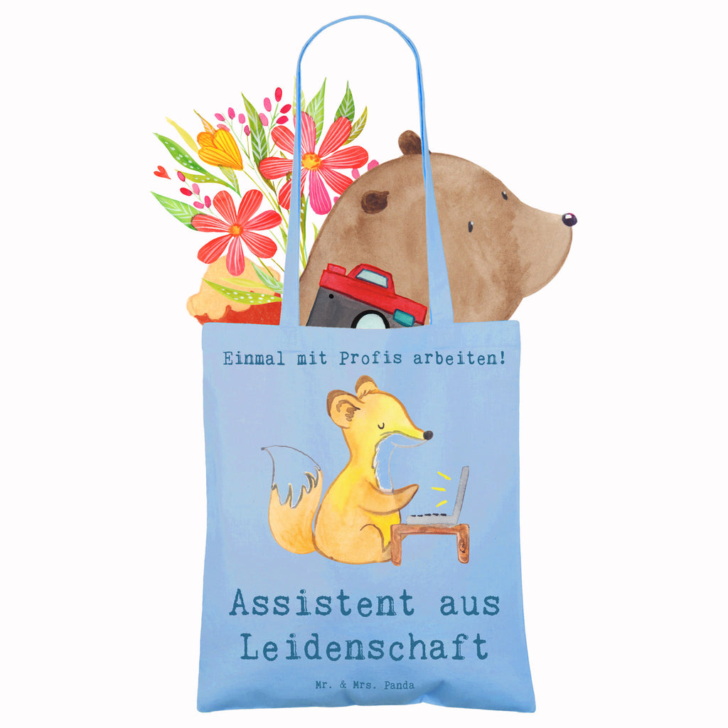 Tragetasche Assistent aus Leidenschaft Beuteltasche, Beutel, Einkaufstasche, Jutebeutel, Stoffbeutel, Tasche, Shopper, Umhängetasche, Strandtasche, Schultertasche, Stofftasche, Tragetasche, Badetasche, Jutetasche, Einkaufstüte, Laptoptasche, Beruf, Ausbildung, Jubiläum, Abschied, Rente, Kollege, Kollegin, Geschenk, Schenken, Arbeitskollege, Mitarbeiter, Firma, Danke, Dankeschön