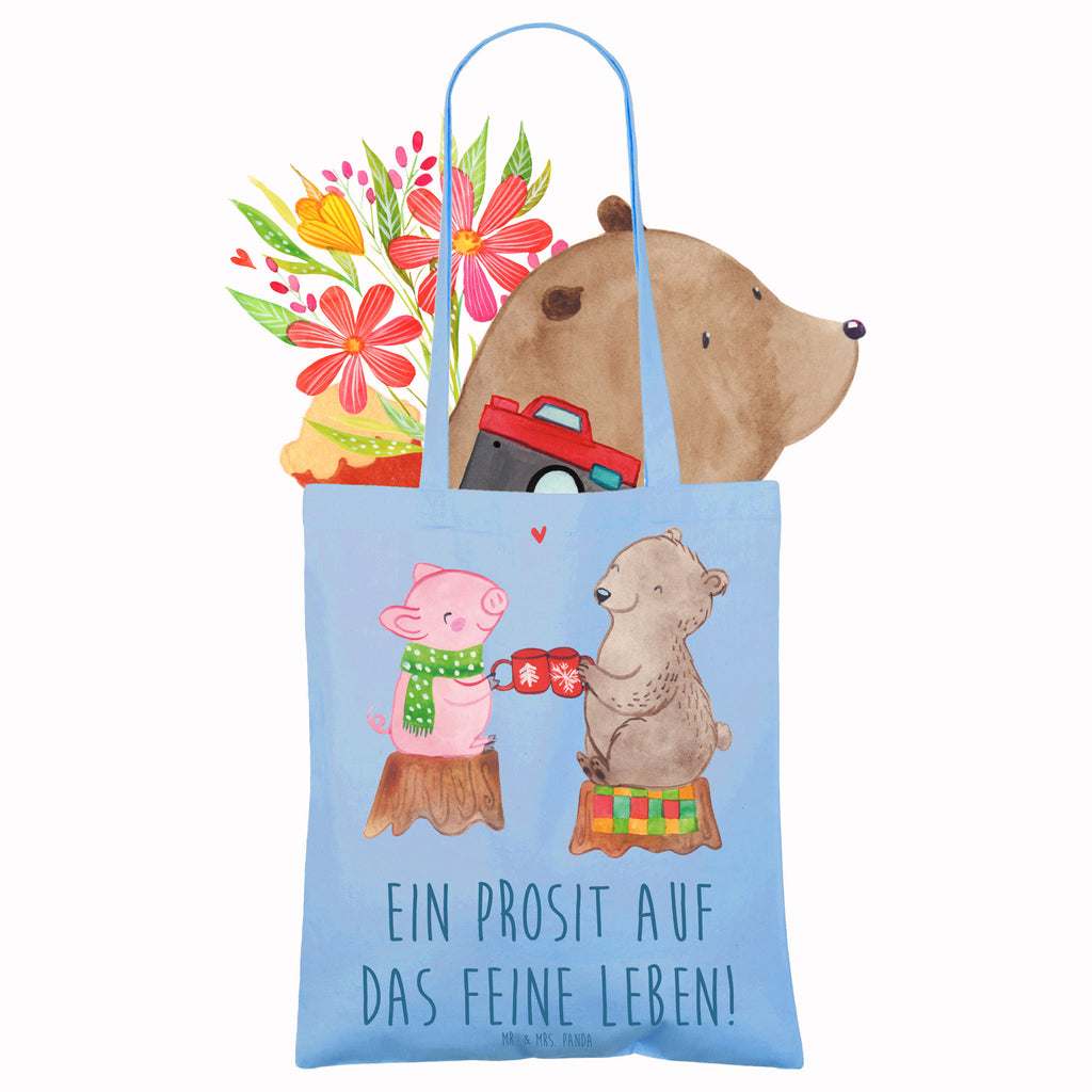 Tragetasche Glühschwein Sause Beuteltasche, Beutel, Einkaufstasche, Jutebeutel, Stoffbeutel, Tasche, Shopper, Umhängetasche, Strandtasche, Schultertasche, Stofftasche, Tragetasche, Badetasche, Jutetasche, Einkaufstüte, Laptoptasche, Winter, Weihnachten, Weihnachtsdeko, Nikolaus, Advent, Heiligabend, Wintermotiv, Prost, Alles Gute, Weihnachtszeit, Schwein, Bär