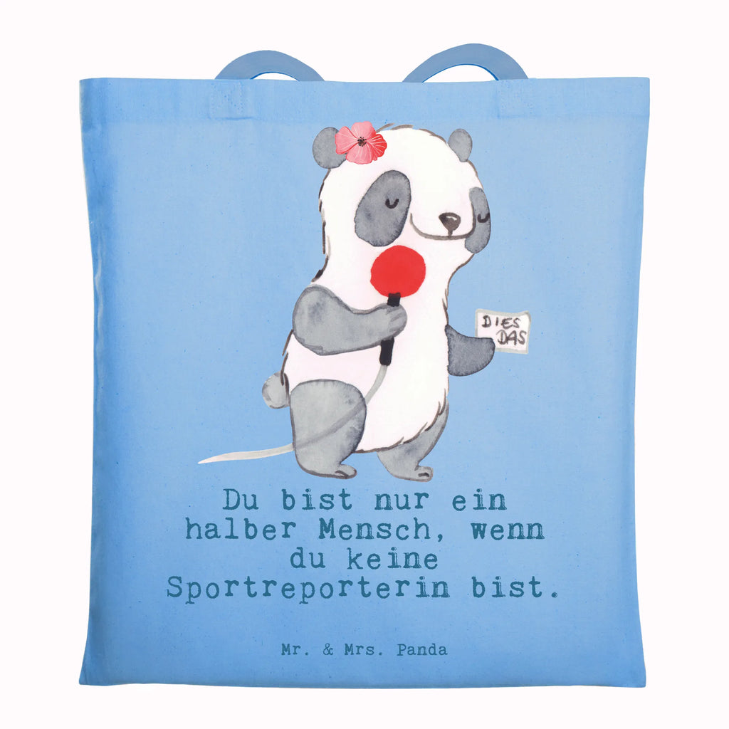 Tragetasche Sportreporterin mit Herz Beuteltasche, Beutel, Einkaufstasche, Jutebeutel, Stoffbeutel, Tasche, Shopper, Umhängetasche, Strandtasche, Schultertasche, Stofftasche, Tragetasche, Badetasche, Jutetasche, Einkaufstüte, Laptoptasche, Beruf, Ausbildung, Jubiläum, Abschied, Rente, Kollege, Kollegin, Geschenk, Schenken, Arbeitskollege, Mitarbeiter, Firma, Danke, Dankeschön